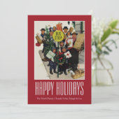 Cartes Pour Fêtes Annuelles Arrêt d'autobus à Noël (Debout devant)