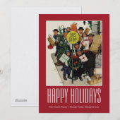 Cartes Pour Fêtes Annuelles Arrêt d'autobus à Noël (Devant / Derrière)