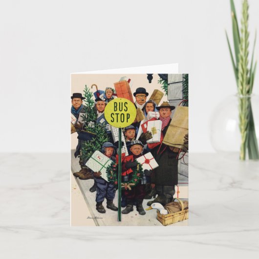 Cartes Pour Fêtes Annuelles Arrêt d'autobus à Noël (Devant)