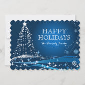 Cartes Pour Fêtes Annuelles Arrière - plan bleu-foncé d'hiver (Devant)