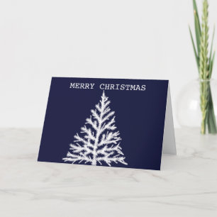 Cartes Pour Fêtes Annuelles Arrière - plan bleu Noël Arbre de neige flocons