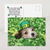 Cartes Pour Fêtes Annuelles Arrière - plan chiot irlandais mignon (Devant / Derrière)