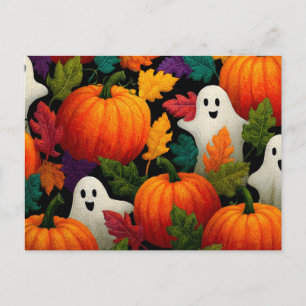 Cartes Pour Fêtes Annuelles Arrière - plan Motif Halloween avec Citrouilles or