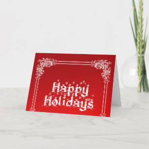 Cartes Pour Fêtes Annuelles Arrière - plan Red and White Swirl Joyeux vacances