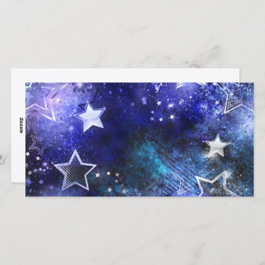 Cartes Pour Fêtes Annuelles Arrière - plan spatial avec étoiles (Devant / Derrière)