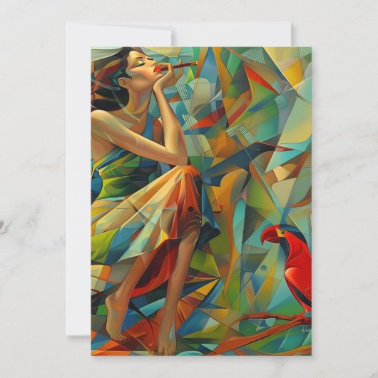 Cartes Pour Fêtes Annuelles Art Abstrait coloré (Devant)