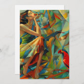 Cartes Pour Fêtes Annuelles Art Abstrait coloré (Devant / Derrière)