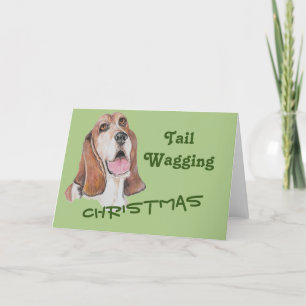 Cartes Pour Fêtes Annuelles Art Acrylique Vert Noël Hound Réaliste