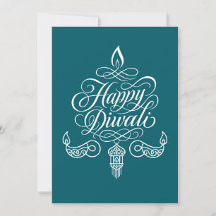 Cartes Pour Fêtes Annuelles Art calligraphique décoratif "Happy Diwali"