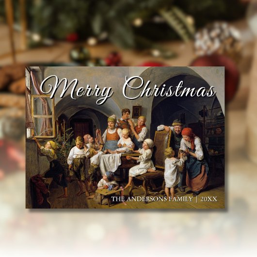 Cartes Pour Fêtes Annuelles Art classique Joyeux Noël Matin Waldmüller