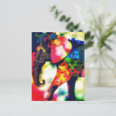 Cartes Pour Fêtes Annuelles Art contemporain africain de la pop éléphante (Debout devant)