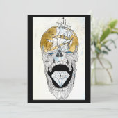 Cartes Pour Fêtes Annuelles art crânien cool (Debout devant)