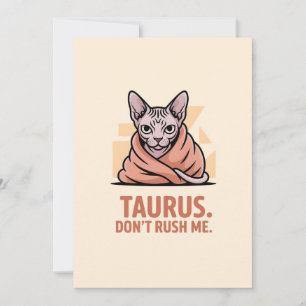 Cartes Pour Fêtes Annuelles Art d'attitude du zodiaque du chat Sphynx Taureau