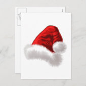 Cartes Pour Fêtes Annuelles Art de casquette de Père Noël de Noël (Devant / Derrière)