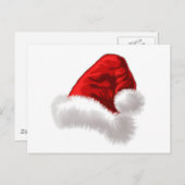 Cartes Pour Fêtes Annuelles Art de casquette de Père Noël de Noël (Devant / Derrière)
