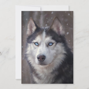 Cartes Pour Fêtes Annuelles Art de Husky Sibérien