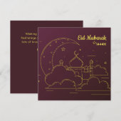 Cartes Pour Fêtes Annuelles Art de la ligne Eid Moubarak (Devant / Derrière)