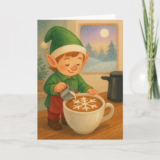 Cartes Pour Fêtes Annuelles Art de latte lutin (Devant)