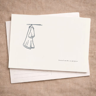 Cartes Pour Fêtes Annuelles Art de ligne minimaliste introverti et solitaire