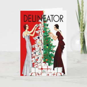 CARTES POUR FÊTES ANNUELLES ART DECO "BE FESTIVE" HOLIDAY GREETING