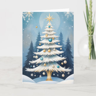 Cartes Pour Fêtes Annuelles Art Déco Blanc Noel Or Trunk métal