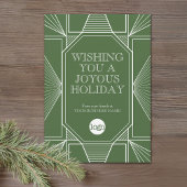 Cartes Pour Fêtes Annuelles Art Déco Business Noël Salutation Sage Green