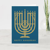 Cartes Pour Fêtes Annuelles Art Déco Hanukkiah Menorah Bonne Hanoukka (Devant)