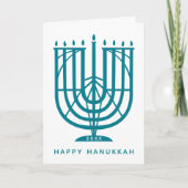 Cartes Pour Fêtes Annuelles Art Déco Hanukkiah Menorah Joyeux Noël Hanoukka (Devant)