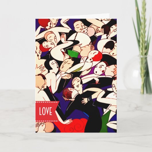 Cartes Pour Fêtes Annuelles Art déco Heureuse Sainte-Valentin (Devant)