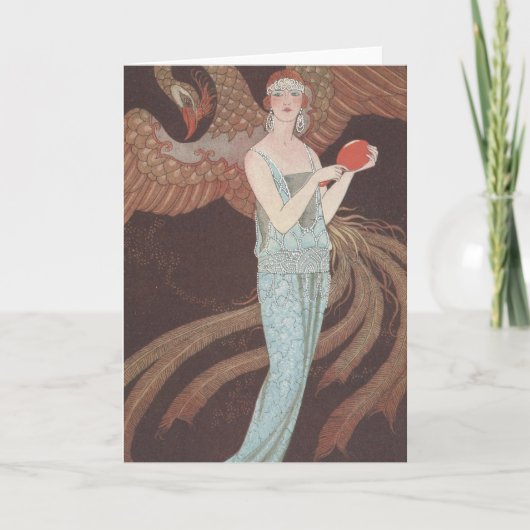 Cartes Pour Fêtes Annuelles Art Deco Lady (Devant)
