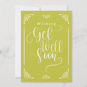 Cartes Pour Fêtes Annuelles Art Déco Minimaliste Vert Bon rétablissement