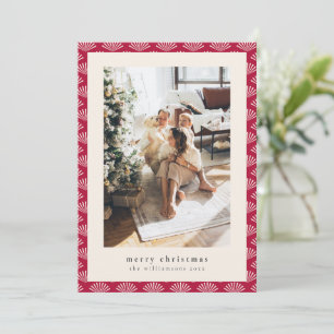 Cartes Pour Fêtes Annuelles Art Déco Rouge Canneberge Joyeux Noël 2 Photo