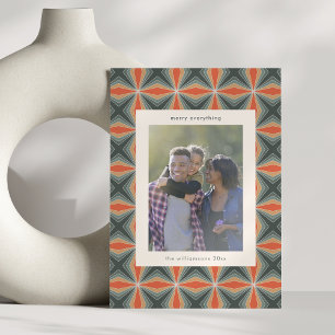 Cartes Pour Fêtes Annuelles Art déco rouge Noël vert Lettre personnalisée Phot