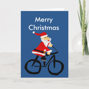 Cartes Pour Fêtes Annuelles Art drôle de Noël de bicyclette d'équitation du