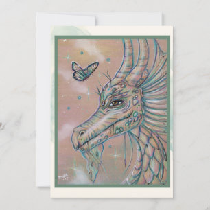 Cartes Pour Fêtes Annuelles Art fantastique de dragon et de papillon par Renee