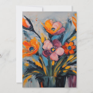 Cartes Pour Fêtes Annuelles Art Floral Abstrait coloré