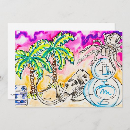 Cartes Pour Fêtes Annuelles Art Freaky (Devant / Derrière)