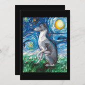Cartes Pour Fêtes Annuelles Art italien Greyhound Starry Night Whippet Chien (Devant / Derrière)