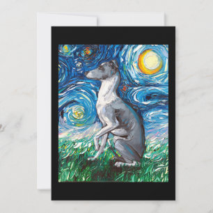 Cartes Pour Fêtes Annuelles Art italien Greyhound Starry Night Whippet Chien