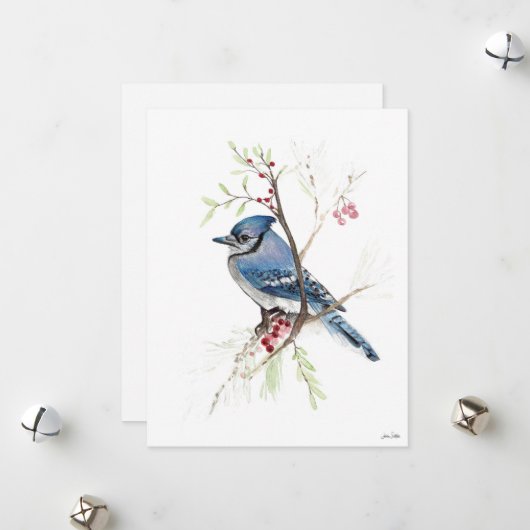 Cartes Pour Fêtes Annuelles Art Jay bleu vacances (Devant/Arrière en situation)