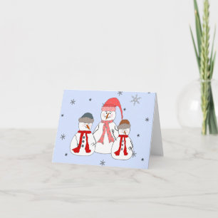 Cartes Pour Fêtes Annuelles Art lunatique de Mlles Snowman Snowmen Children