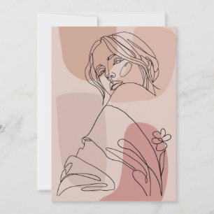 Cartes Pour Fêtes Annuelles Art minimaliste de ligne femme Dessin art de mode