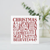 Cartes Pour Fêtes Annuelles Art moderne Red Script amusant métro de Noël (Debout devant)