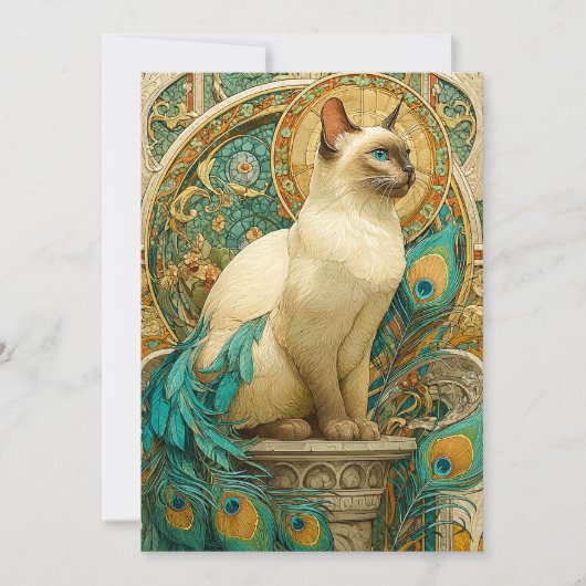 Cartes Pour Fêtes Annuelles Art Nouveau Chat (Devant)