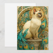Cartes Pour Fêtes Annuelles Art Nouveau Chat (Devant / Derrière)