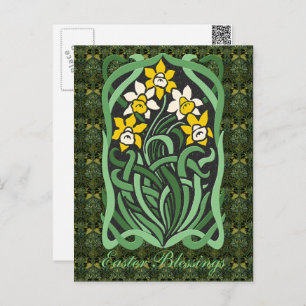 Cartes Pour Fêtes Annuelles Art Nouveau Daffodiles de Pâques Personnalisé