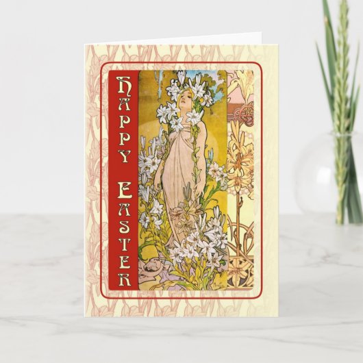 Cartes Pour Fêtes Annuelles Art Nouveau Joyeuses Pâques (Devant)