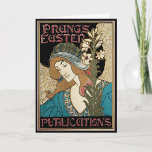 Cartes Pour Fêtes Annuelles Art Nouveau vintage, publications de Pâques de Pra