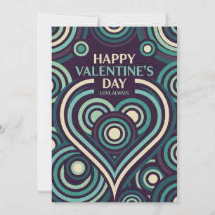 Cartes Pour Fêtes Annuelles Art Op Retra Géométrique Saint-Valentin Rythme Som