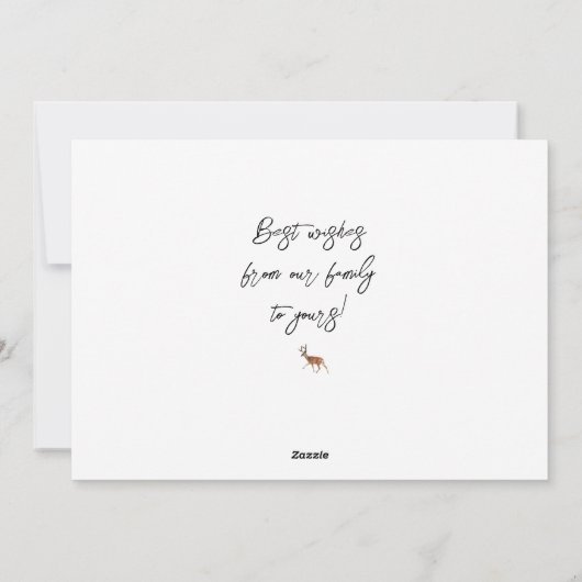 Cartes Pour Fêtes Annuelles art personnalisé de renne pour scène hivernale (Dos)